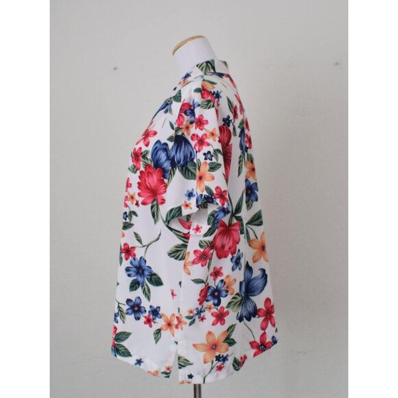 Vintage Floral‎ 1990s Polyester Button Down Blouse size XL - Picture 2 of 10